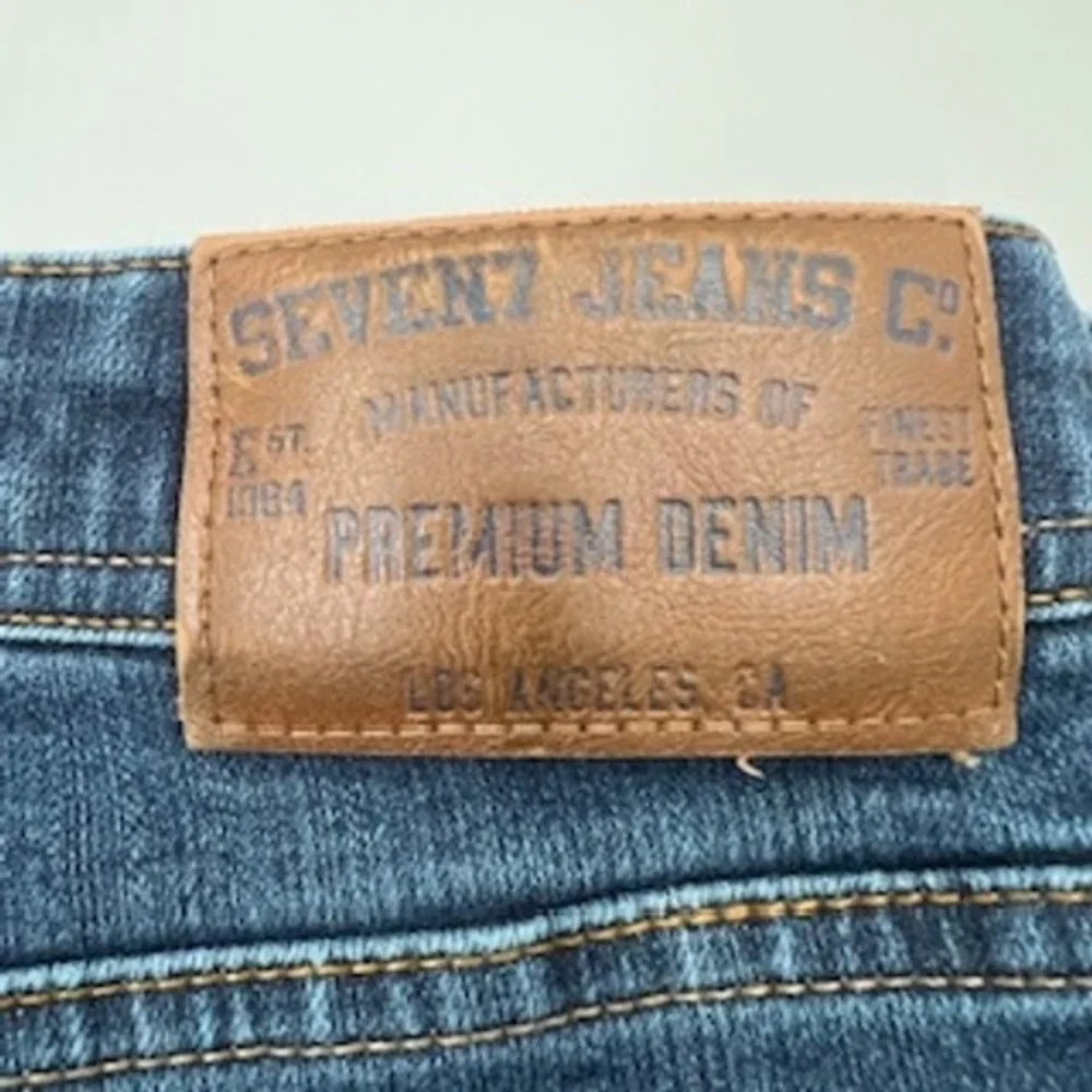 Seven7 Mens Straight Fit Jeans Blue Medium‎ Wash Stretch W38 L30